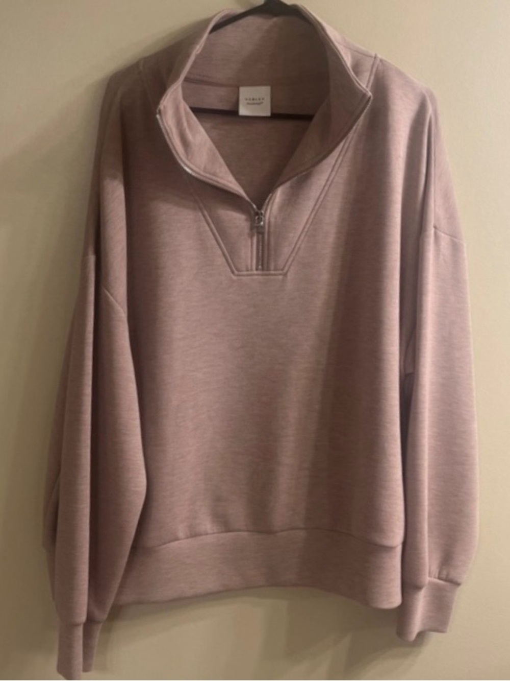 Varley Dusty Mauve Half-Zip Turtleneck Sweatshirt